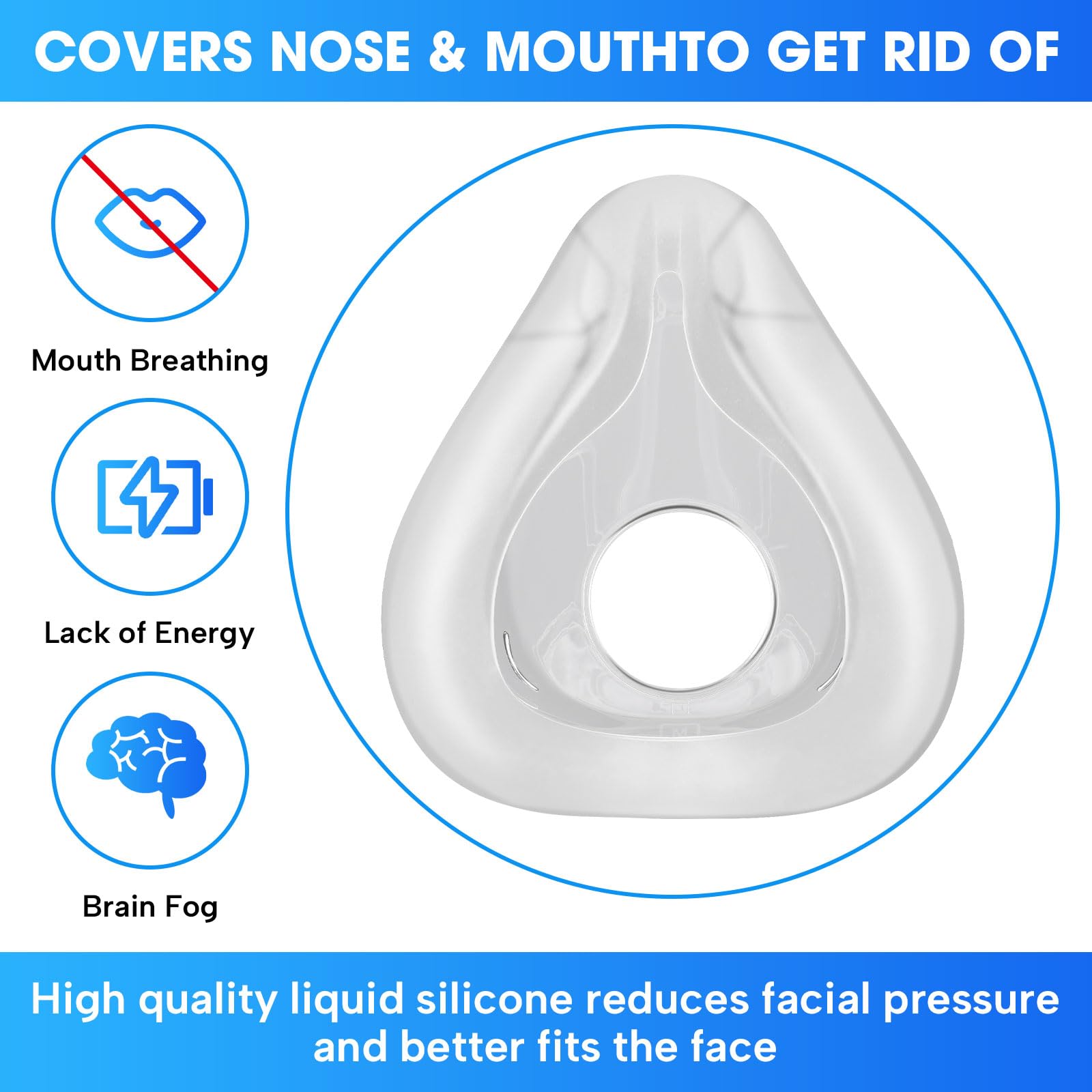 Interface du masque facial AirFit F20 montrant une tenue stable.