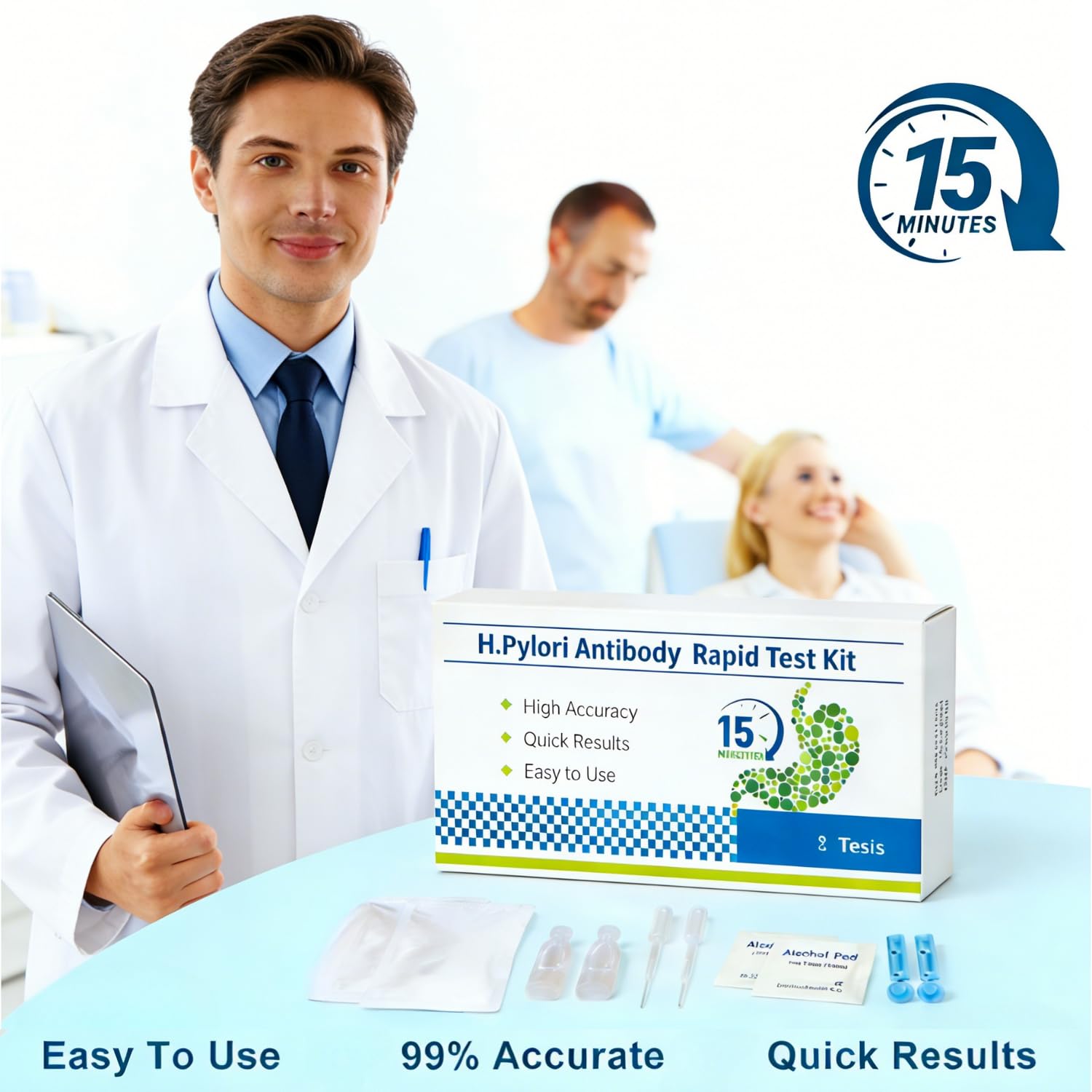 Sangahama H Pylori Test Kit prélèvement doigt simple et confortable.