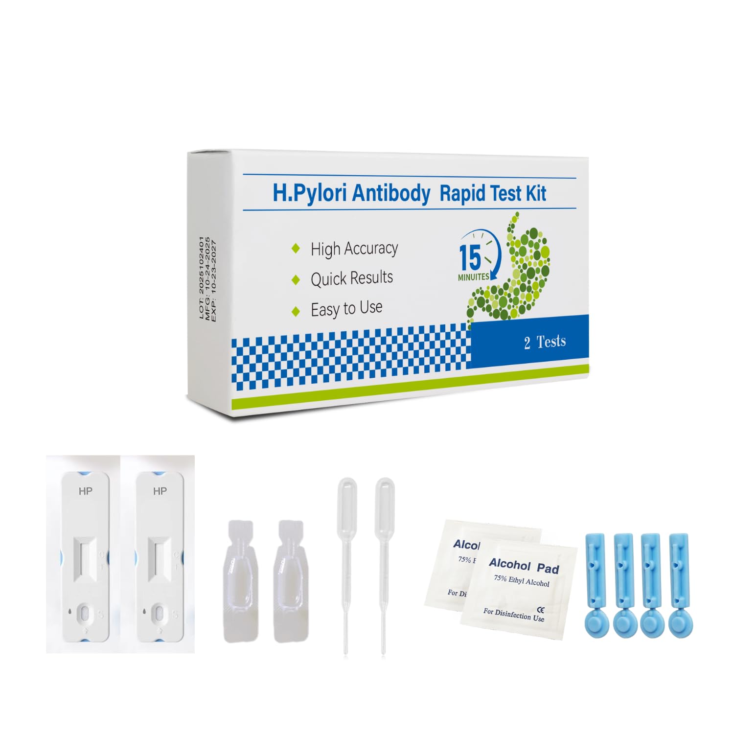 Sangahama H Pylori Test Kit stockage sans réfrigération jusqu'à 24 mois.