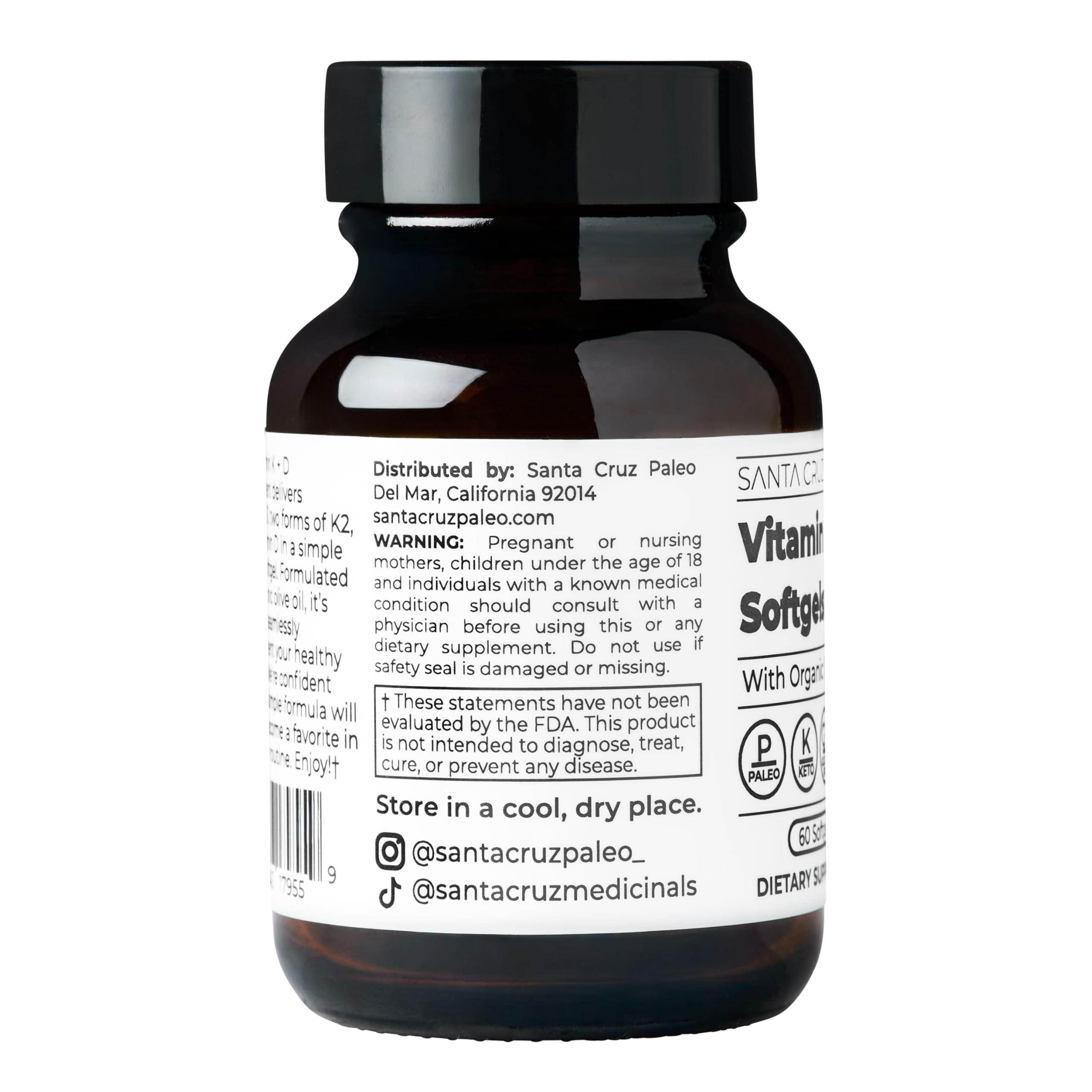 Huile d’olive biologique utilisée, meilleure absorption potentielle des vitamines liposolubles.