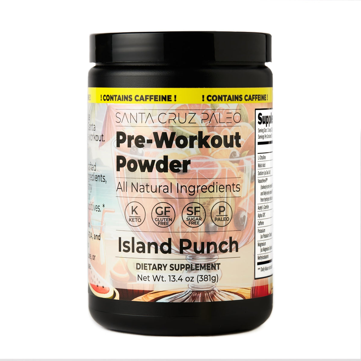 Santa Cruz Paleo pré-entraînement Island Punch bouteille — hydratation durable pendant l'effort.