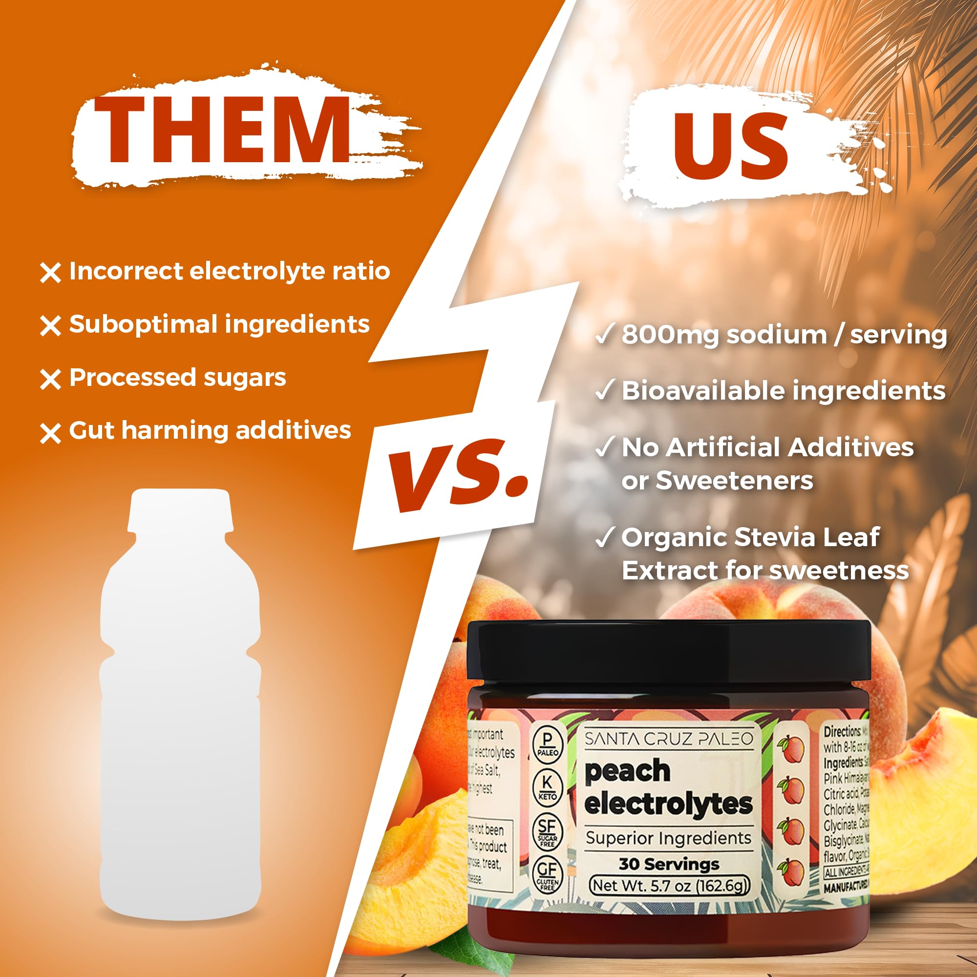Sels naturels Himalaya et mer dans Santa Cruz Paleo Electrolyte Powder, équilibre minéral.
