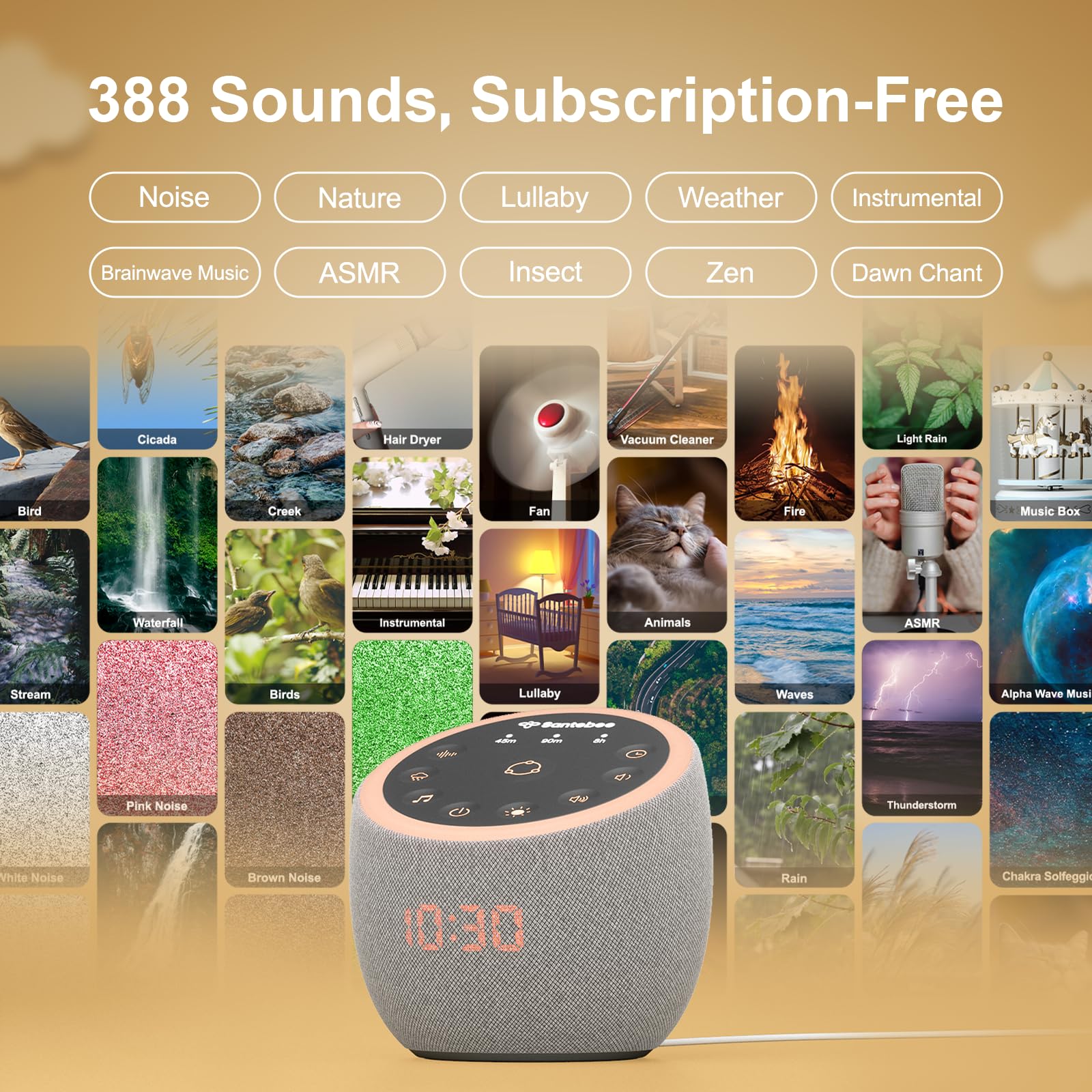 Santebee Cocoon Pro 2 avec contrôle application pour personnaliser vos sons.