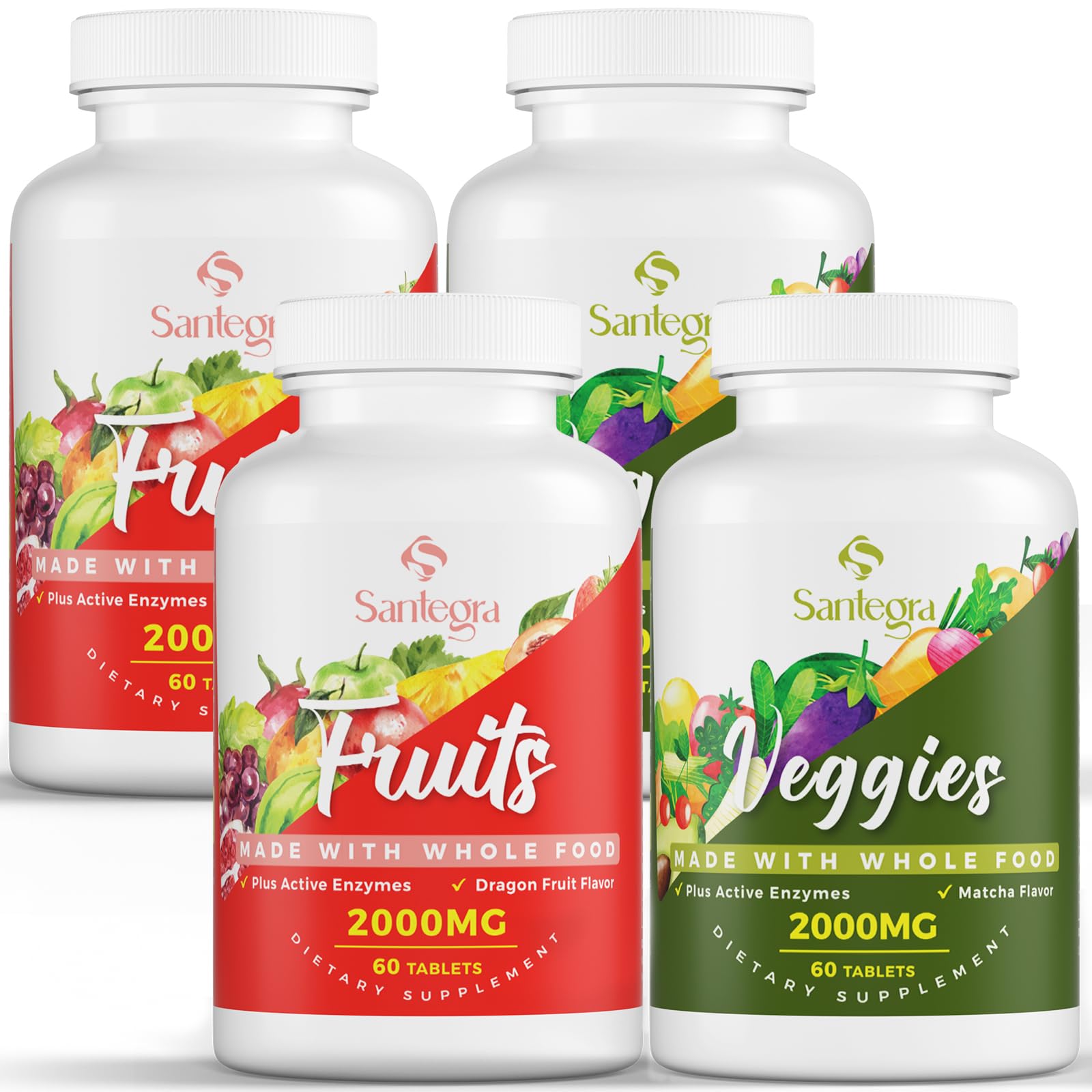 Santegra 2000mg fruits et légumes – tablette facile à intégrer dans la routine quotidienne.