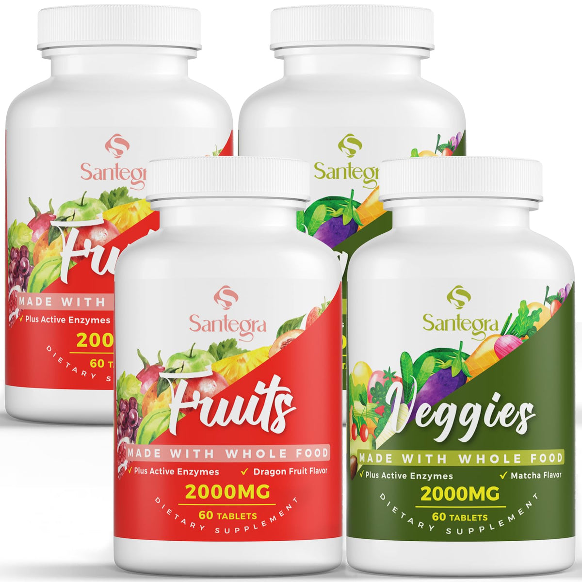 Santegra 2000mg fruits et légumes – tablette facile à intégrer dans la routine quotidienne.