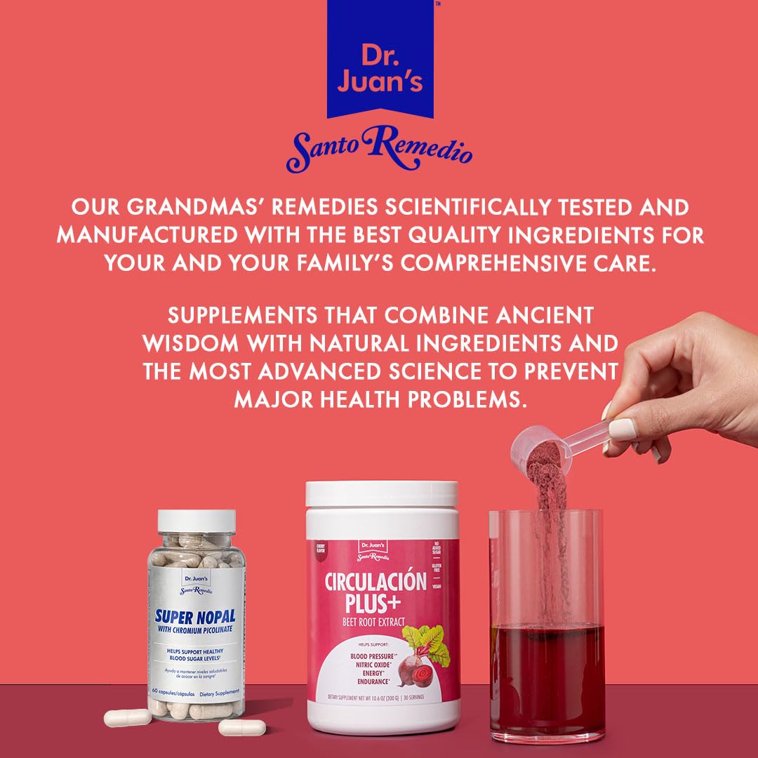 Fiche nutritionnelle indiquant le dosage quotidien de Santo Remedio.