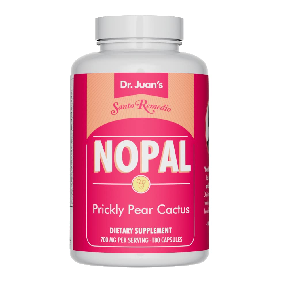 Santo Remedio Nopal – capsules dans la bouteille, pratique pour les portions quotidiennes.