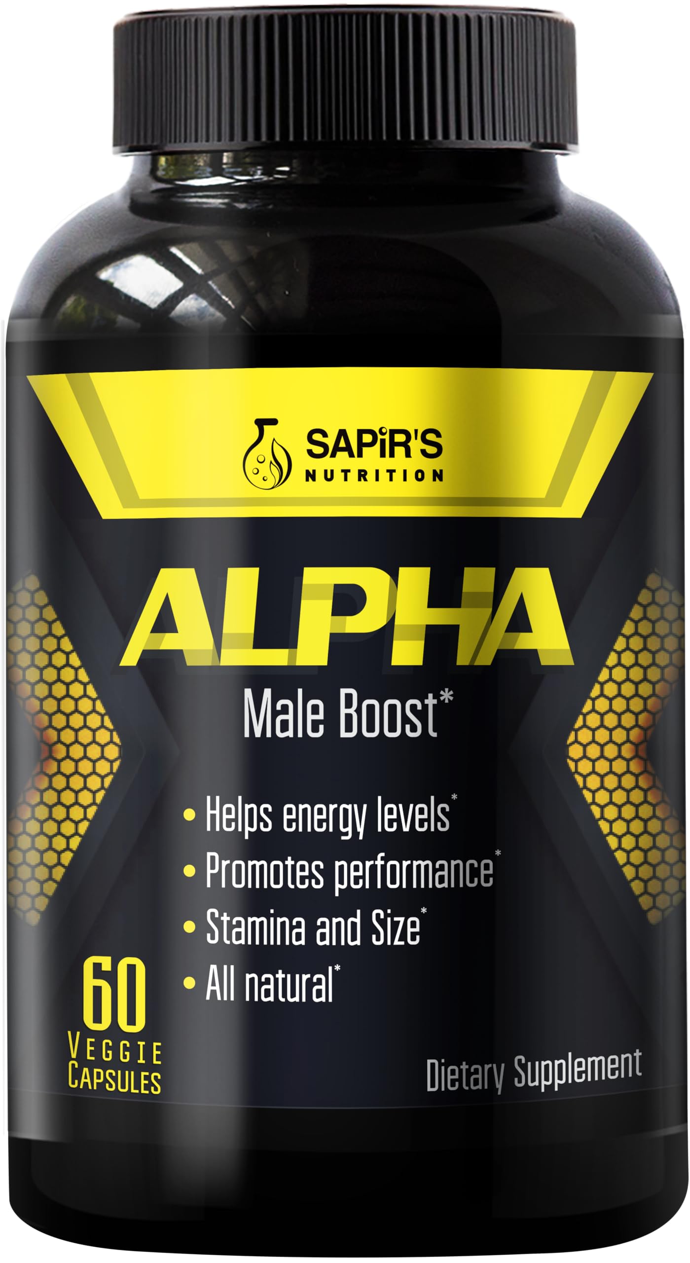 Sapir's Nutrition Alpha: bouteille du complément stimulant pour énergie durable