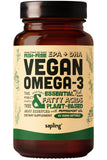 Sapling Omega-3 vegan, bouteille de gélules, apport quotidien potentiel