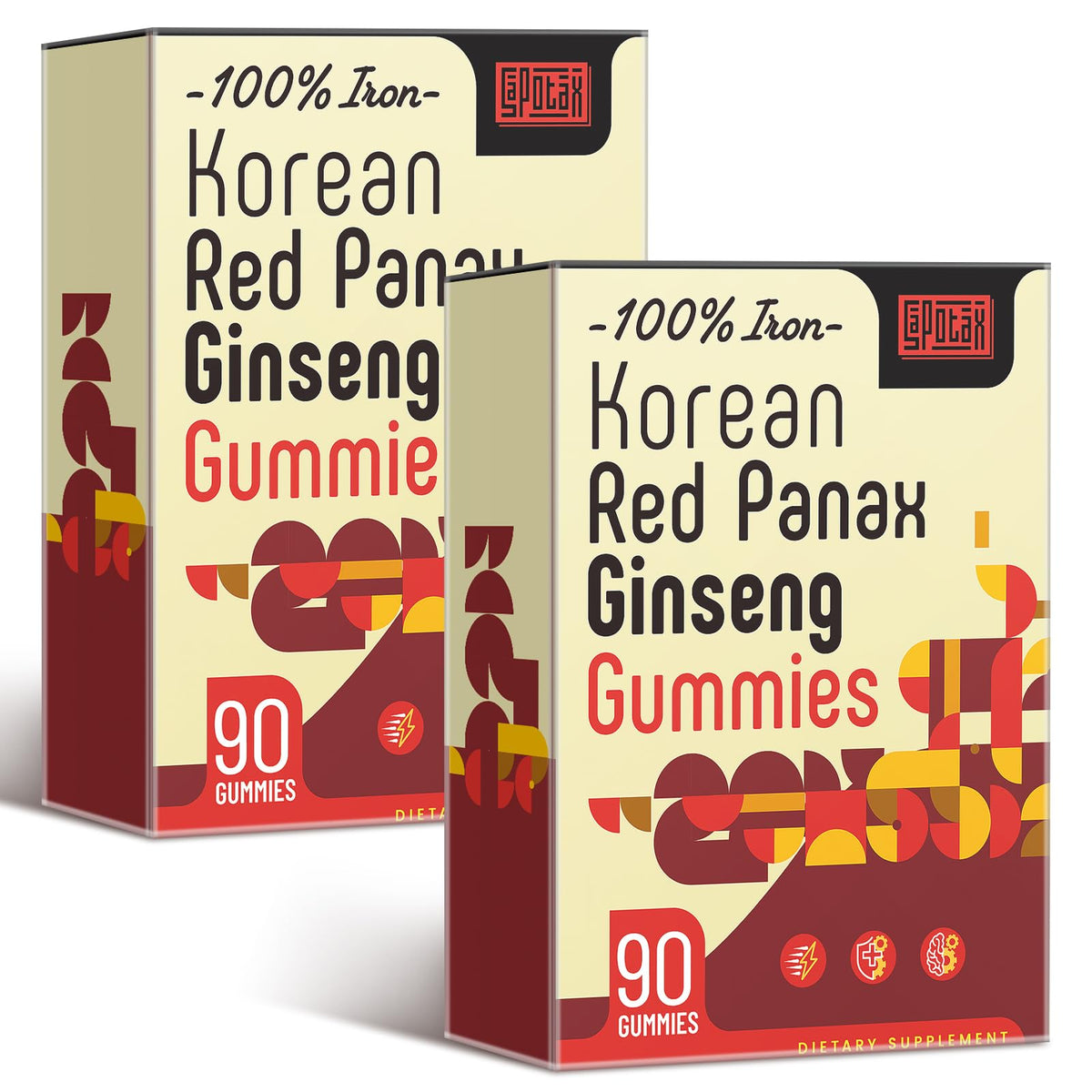 Gommes Sapotax Ginseng Rouge dans une bouteille, énergie potentielle et goût agréable.
