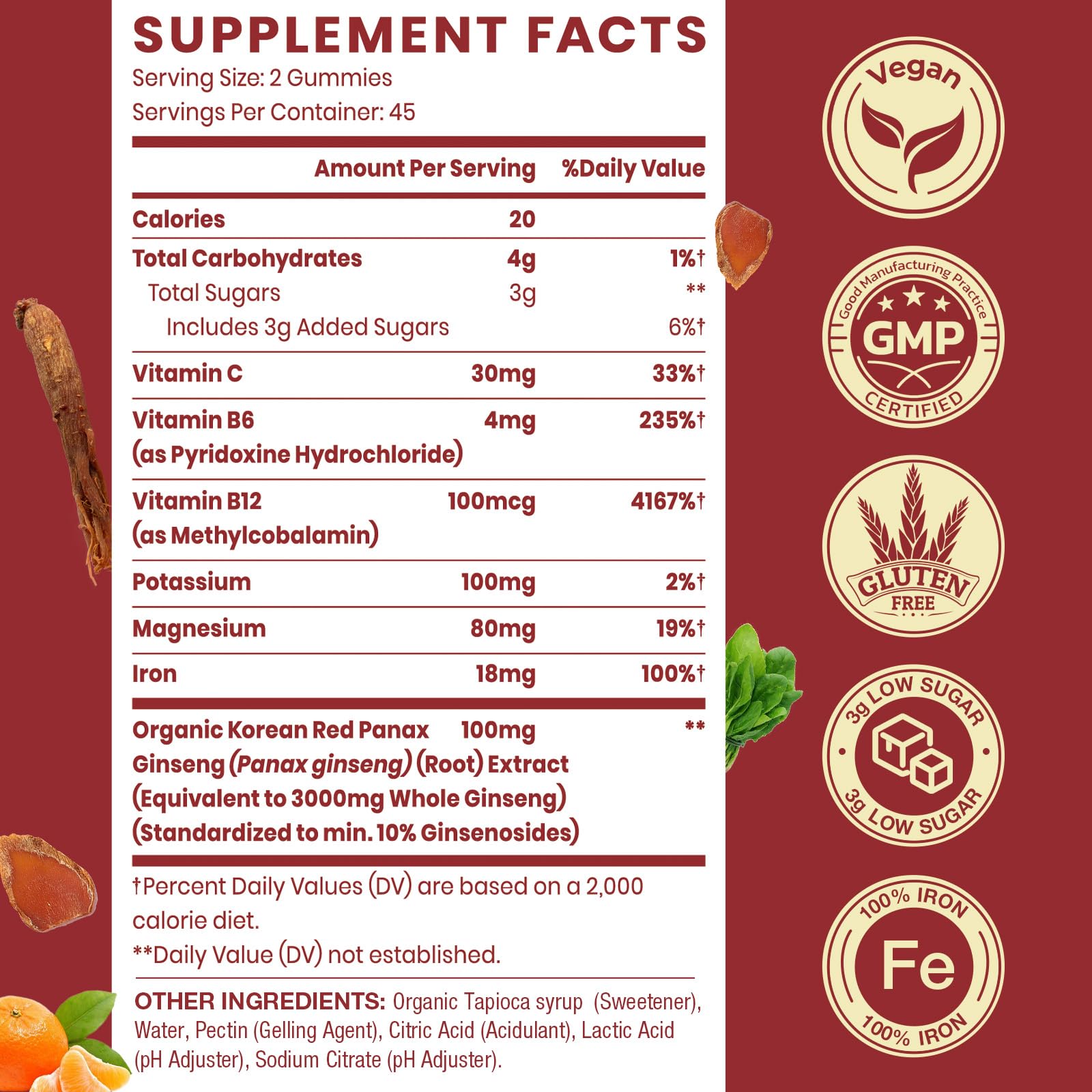Gommes Sapotax Ginseng Rouge, format portable pour énergie au quotidien.