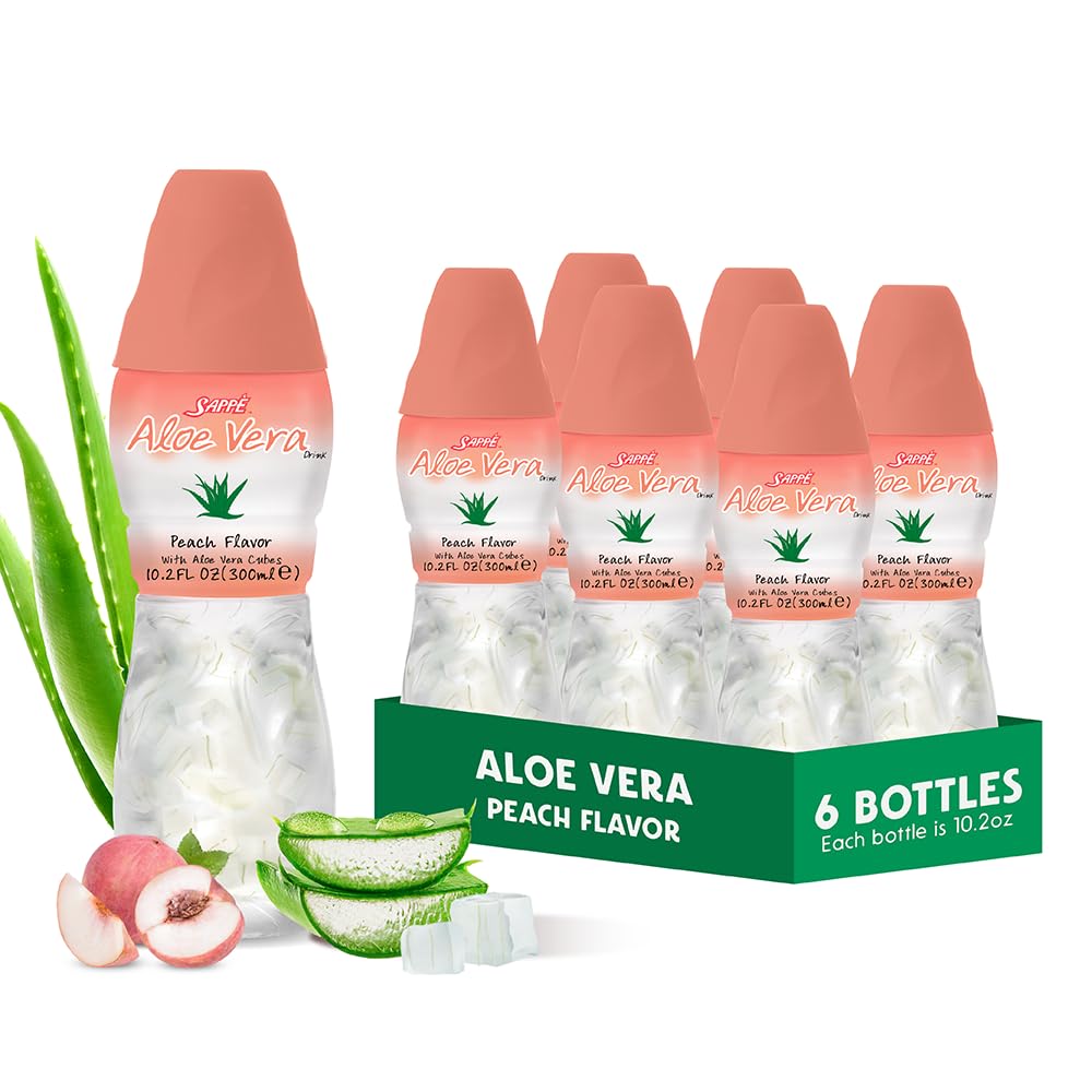 Sappe aloevera pêche gros morceaux pour une dégustation gourmande et hydratante.
