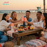 Sappe aloevera pêche servie dans un verre frais pour une pause rafraîchissante.