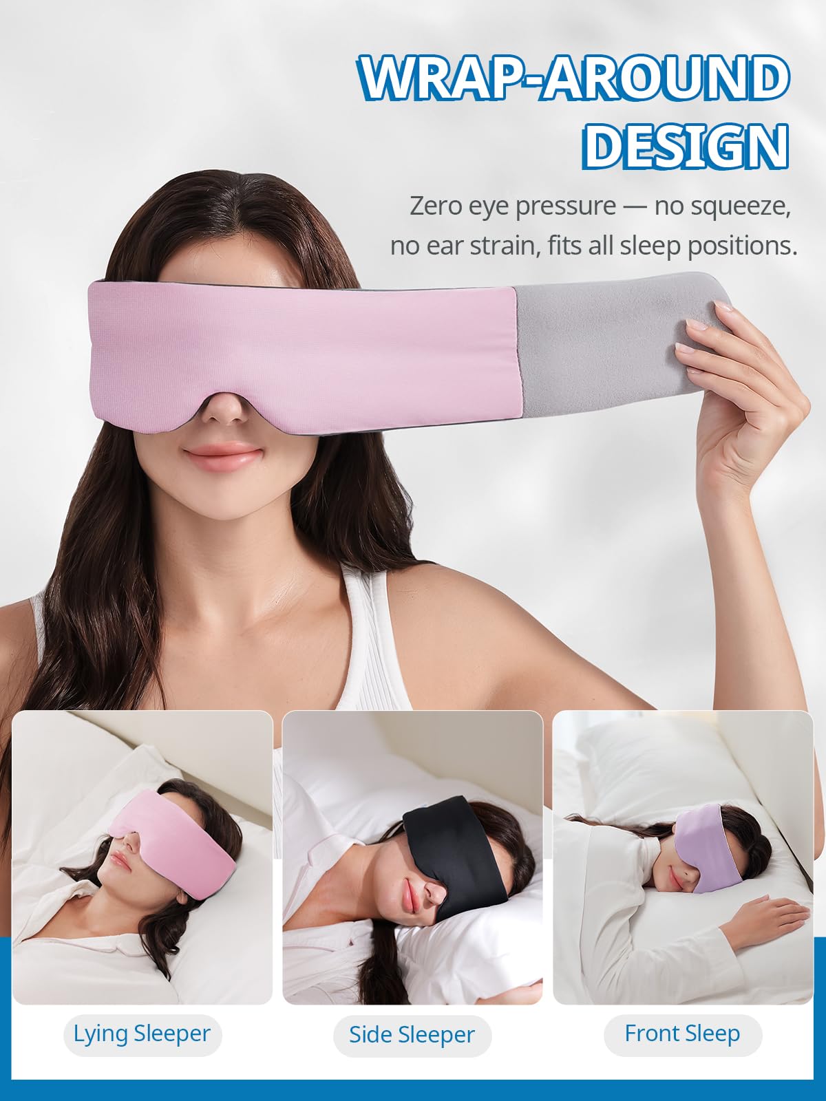 SARISUN masque sommeil bande reglable – s'ajuste parfaitement à presque toutes les têtes.