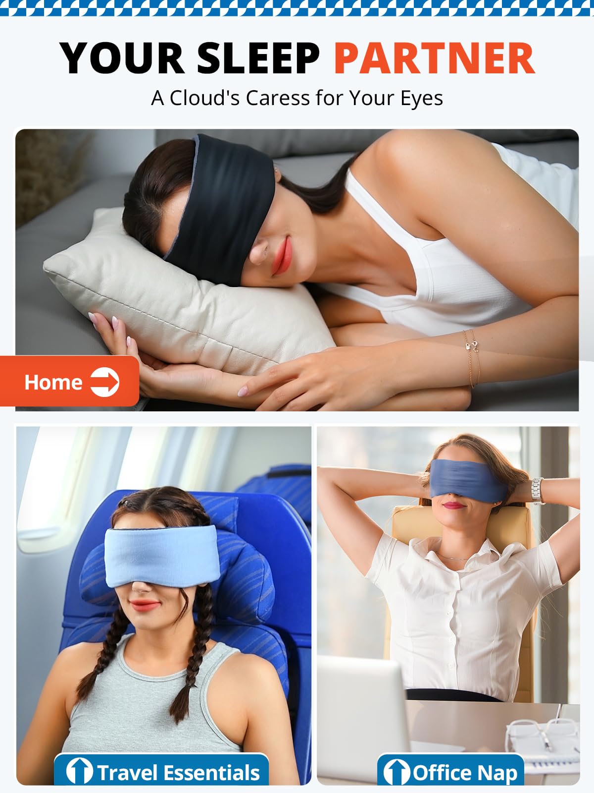 SARISUN masque-sommeil-dormeur-cote convient au dormeur latéral pour le confort.