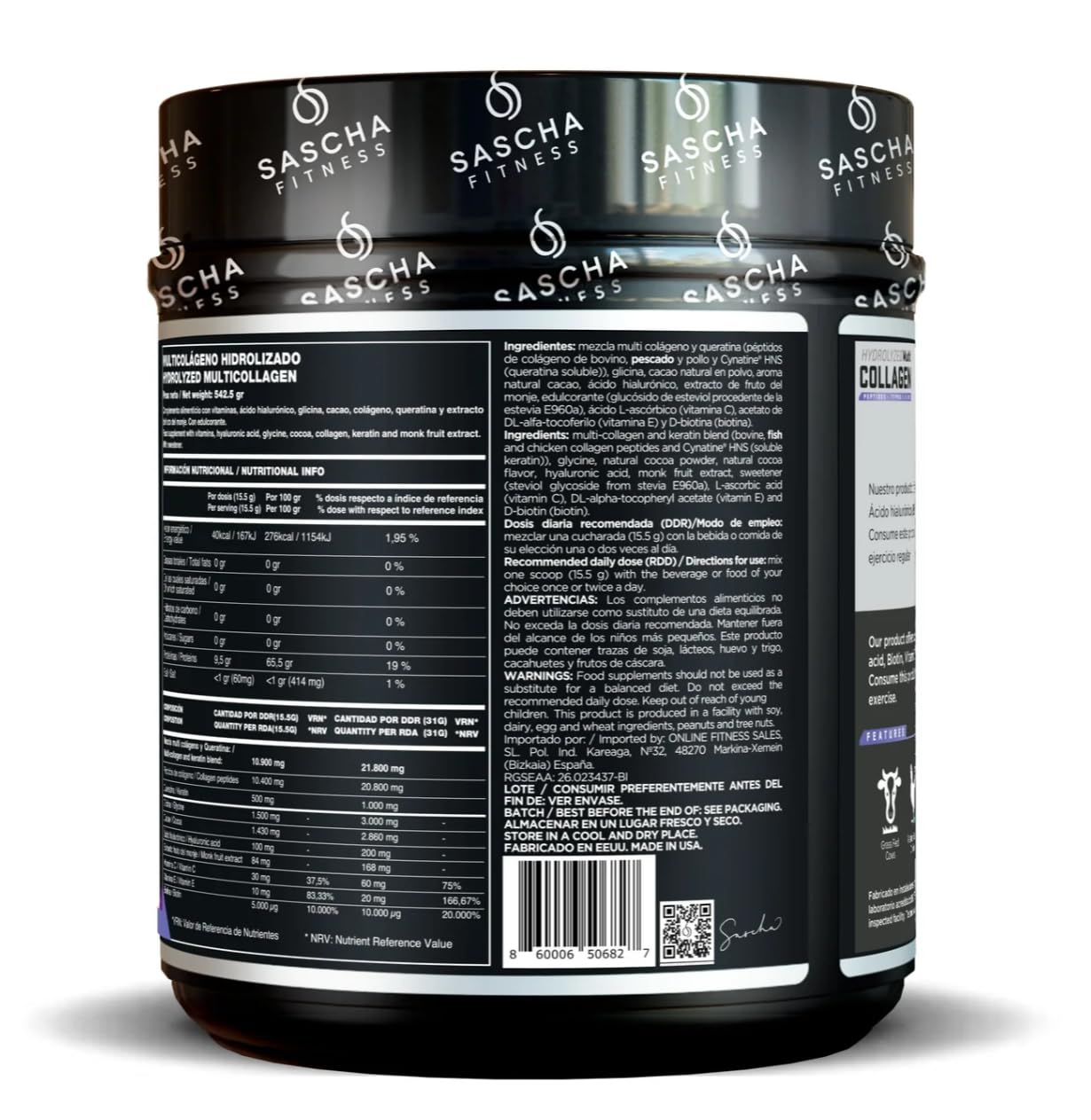 SASCHA FITNESS Arôme chocolat, texture agréable à ajouter dans boissons chaudes ou froides.