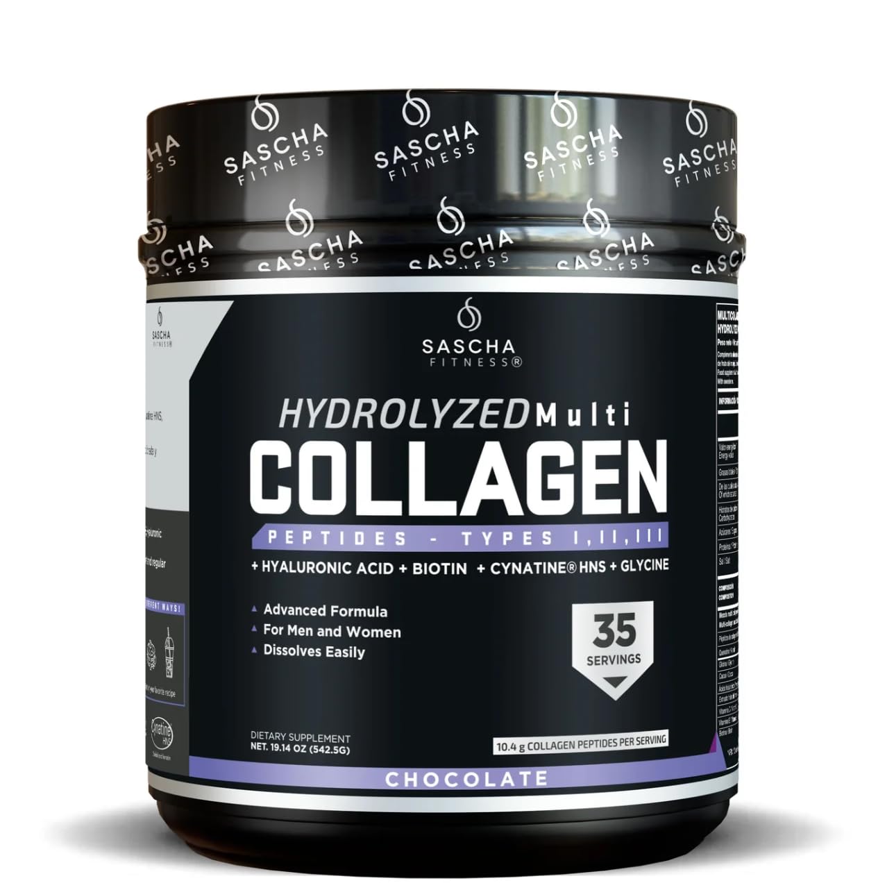 SASCHA FITNESS Collagene hydrolysé en bouteille, soutien pour peau et cheveux sains.