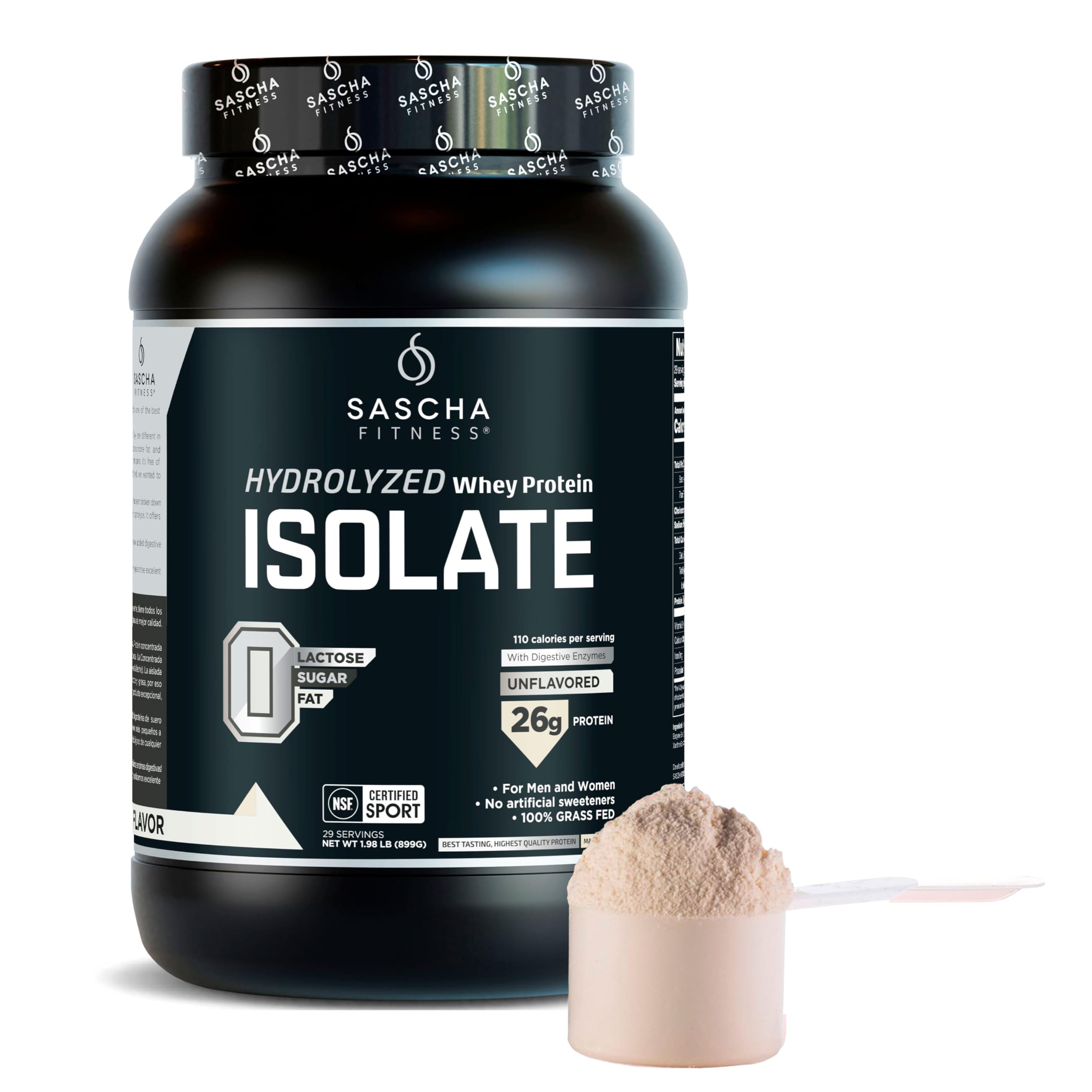 SASCHA FITNESS saveur naturelle avec stevia, goût neutre sans édulcorants artificiels.