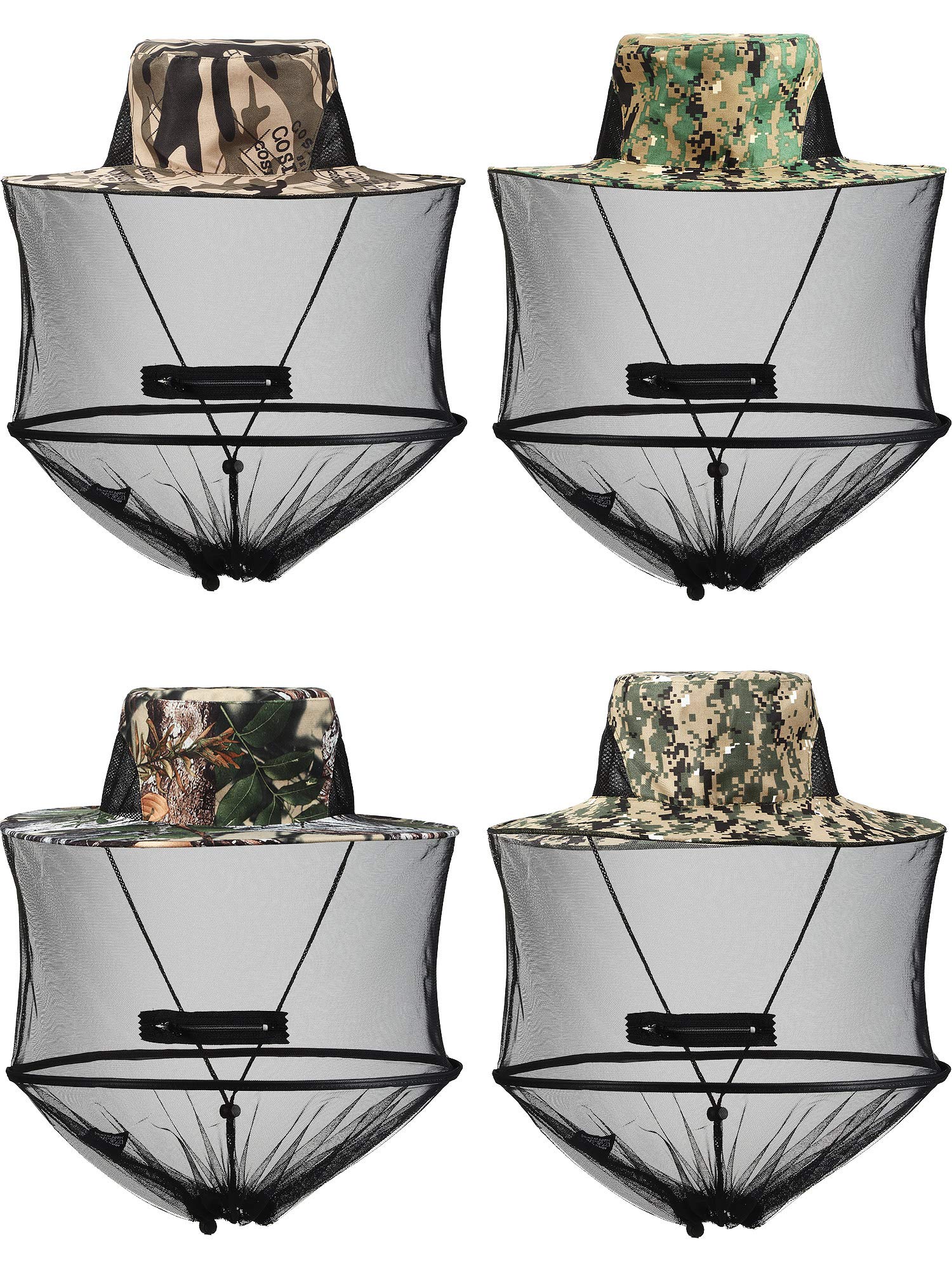 SATINIOR chapeau moustique en maille avec zip, pratique pour le camping