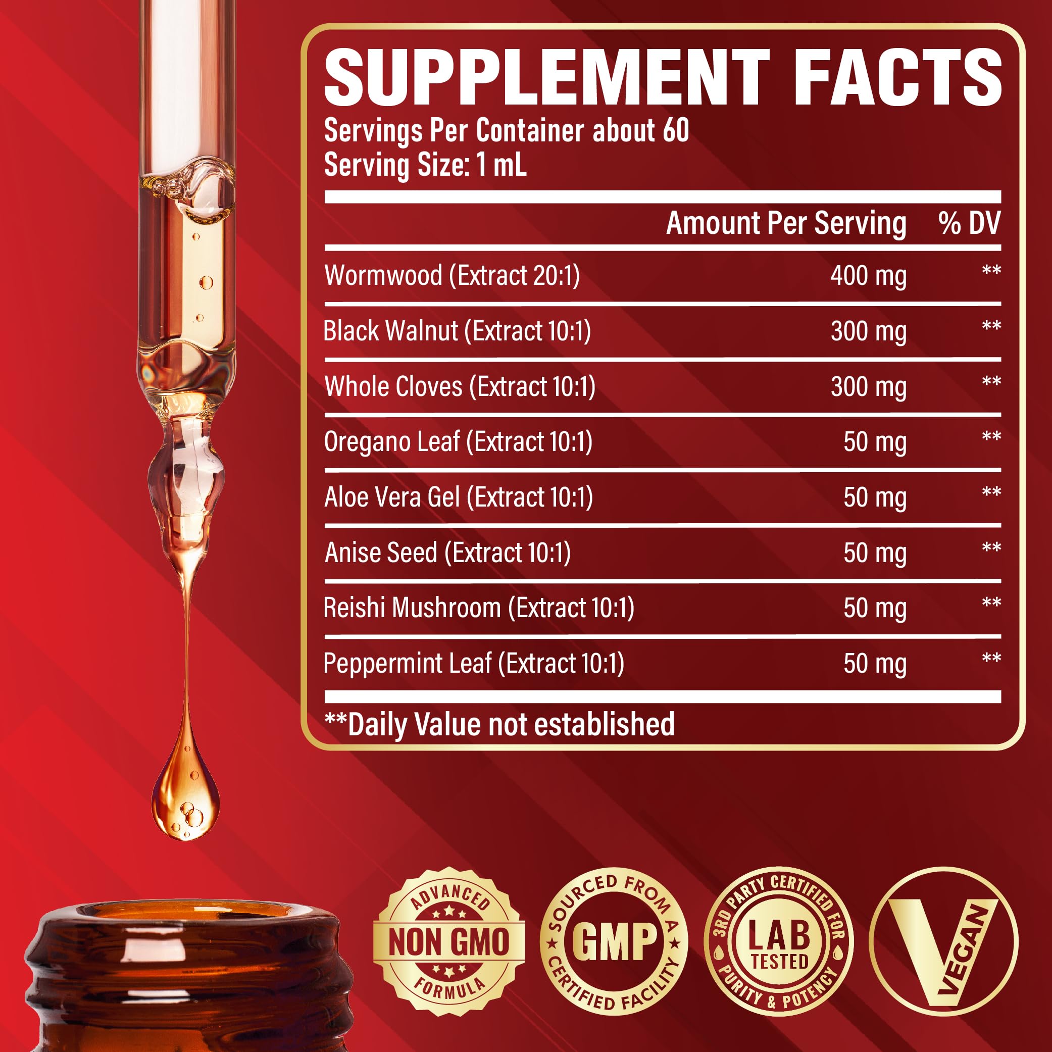 Gouttes Satoomi absinthe-noix-noire, soutiennent la digestion potentiellement.