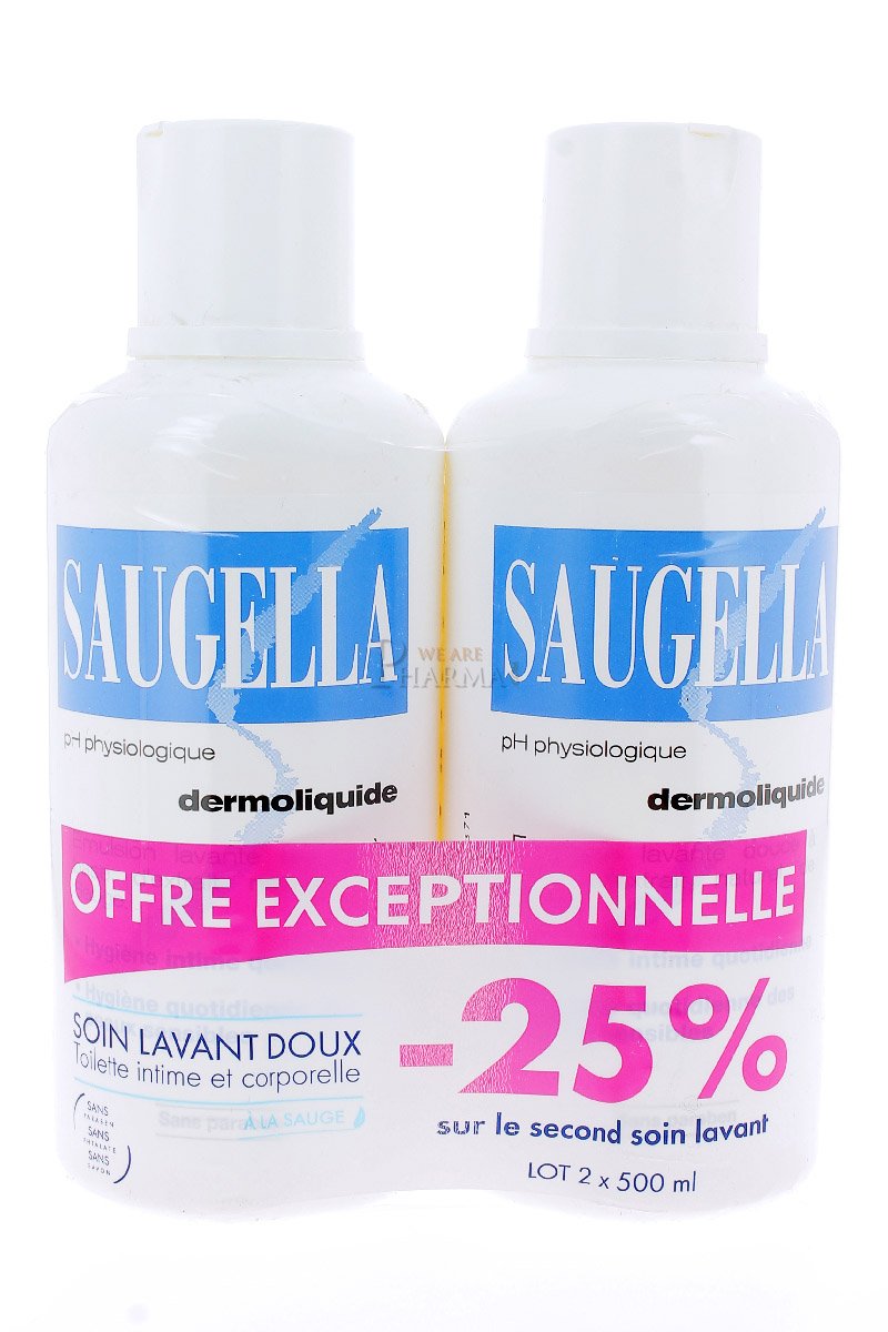 Saugella Dermoliquid – bouteilles de 500 ml, douceur pour l'hygiène intime.