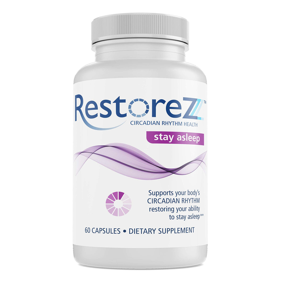Savant Science RestoreZ Stay Asleep sur table de nuit, soutien du sommeil profond.