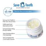 Save-A-Tooth étui hermétique, rangement sûr et étanche.