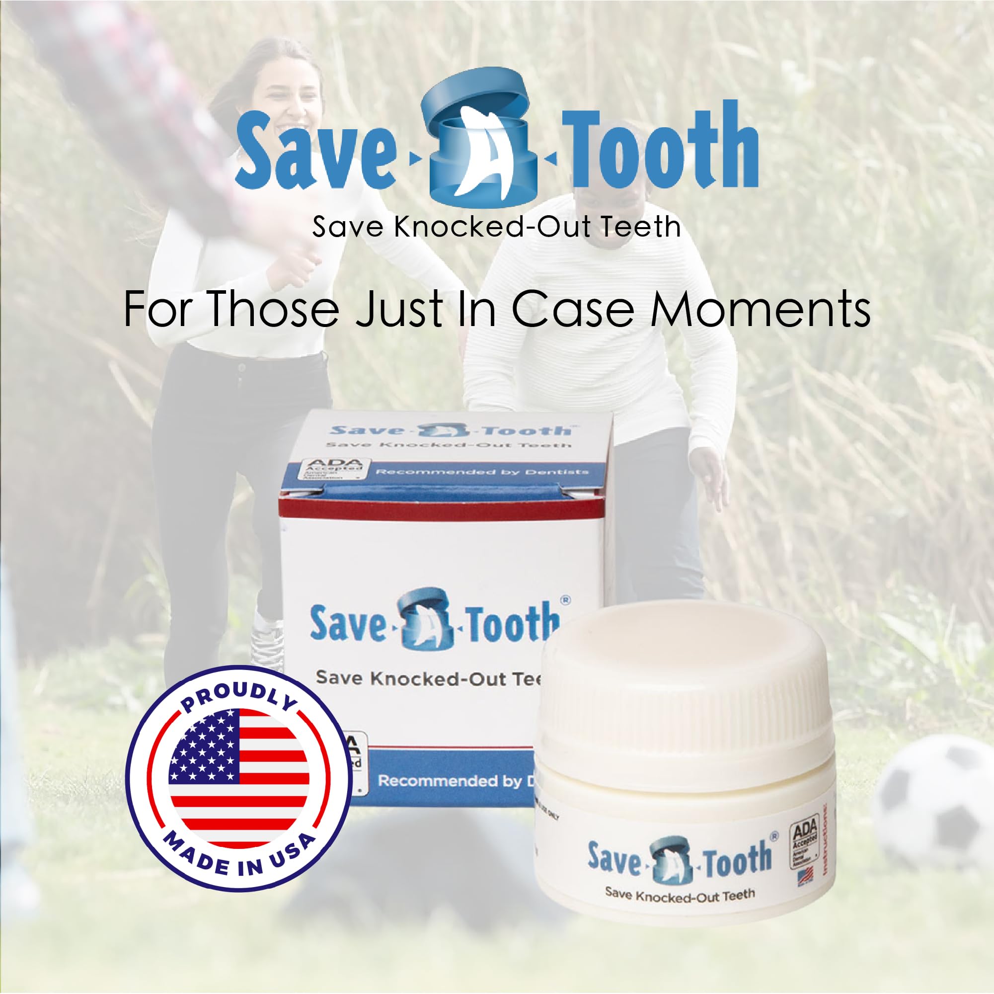 Save-A-Tooth kit urgence voiture, pratique en déplacement et en voiture.