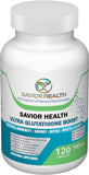 Savior Health Ultra Glutathione Boost - bouteille de gélules vegan sans gluten, routine santé potentielle
