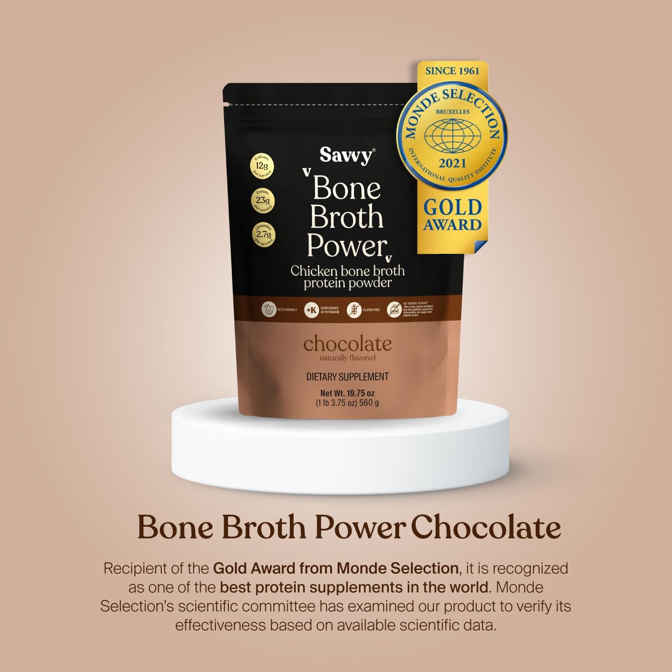 SAVVY Poudre protéine chocolat doseur idéale pour boissons mixées