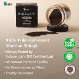Extrait Lyophilisé Shilajit Sayan, haute pureté et stabilité garanties.