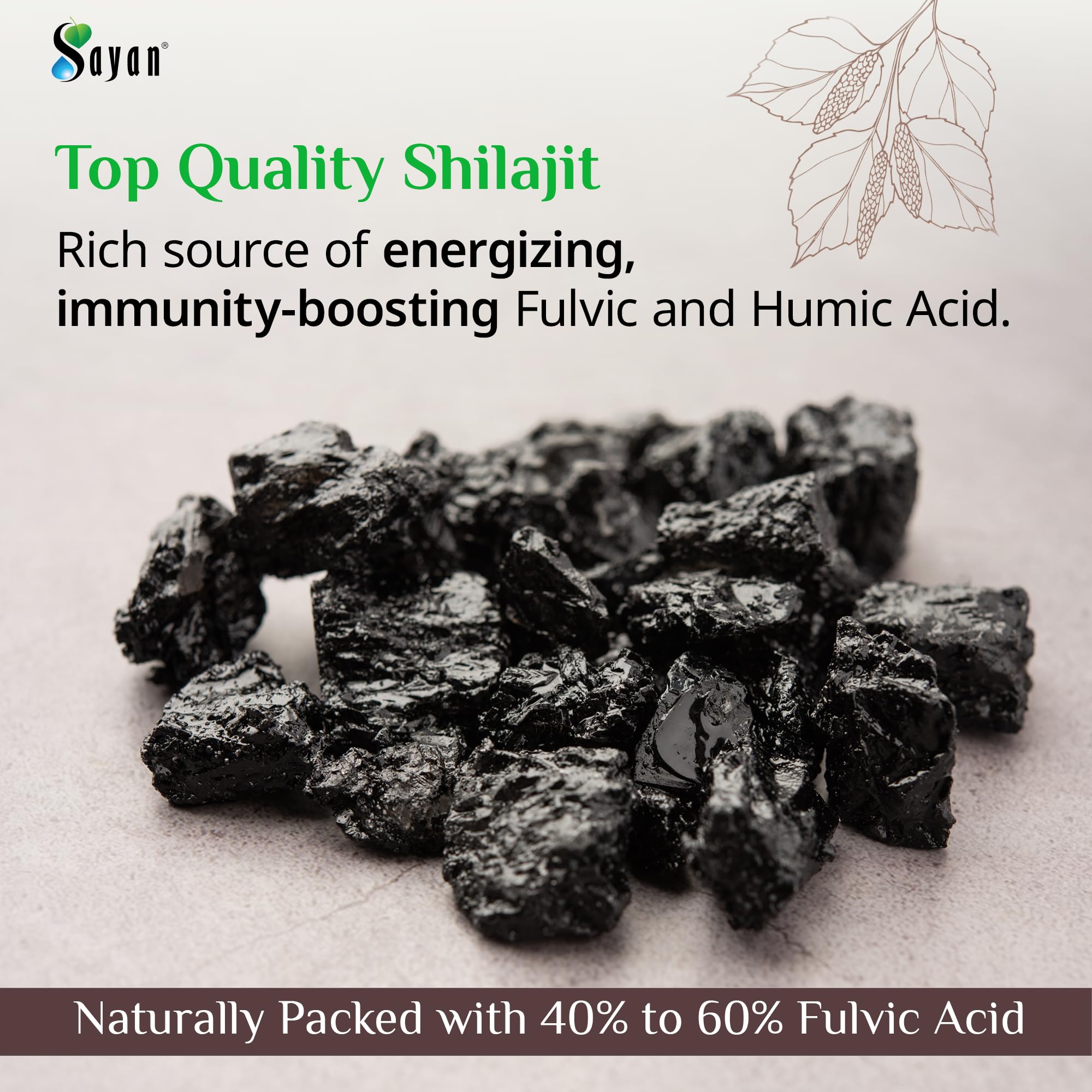 Source Haute Altitude, Shilajit Sayan provenant des montagnes.