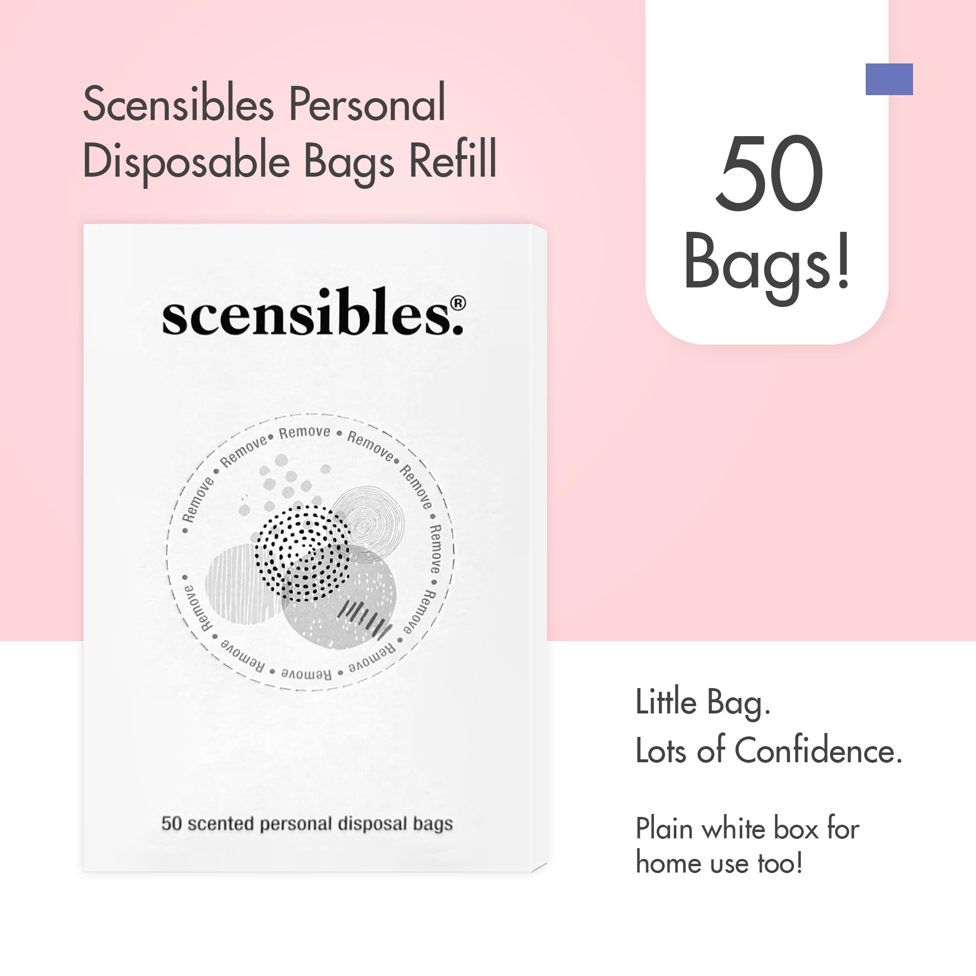 SCENSIBLES sacs-boite-recharge-50-pieces simplifient le remplacement et maintiennent l espace propre.