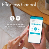 Éclairage LED intégré créant une ambiance chaleureuse autour du Whisper Home.