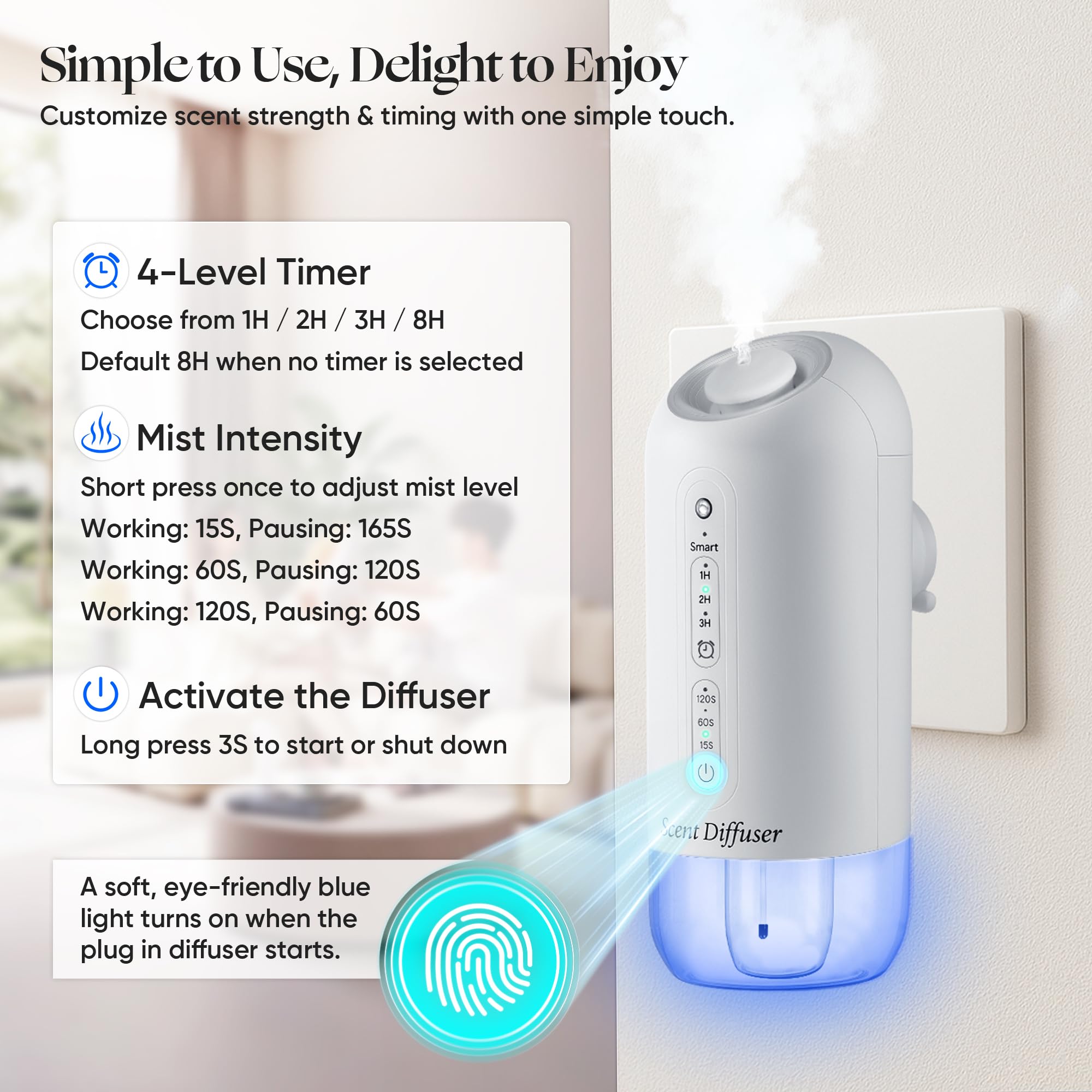 ScentDinbor diffuseur dans un salon, design discret et pratique