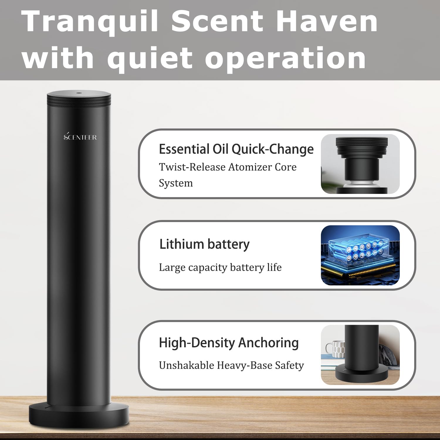 SCENTEER diffuseur avec contrôle via application mobile Bluetooth