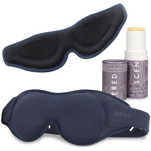 Masque Scentered-Somo noir 3D, obscurité totale pour sommeil côté