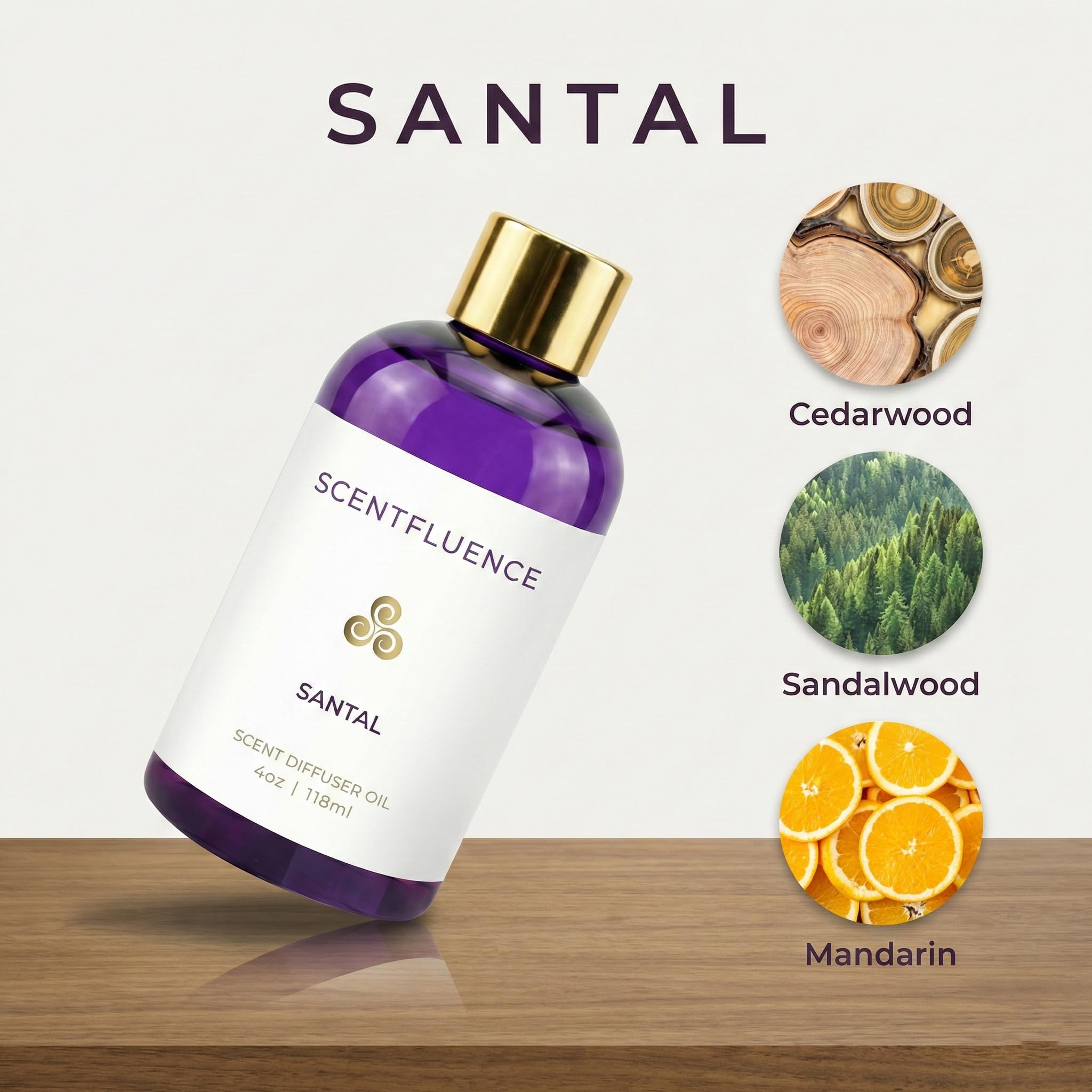 Scentfluence Santal – flacon prêt à diffuser, parfum durable et discret