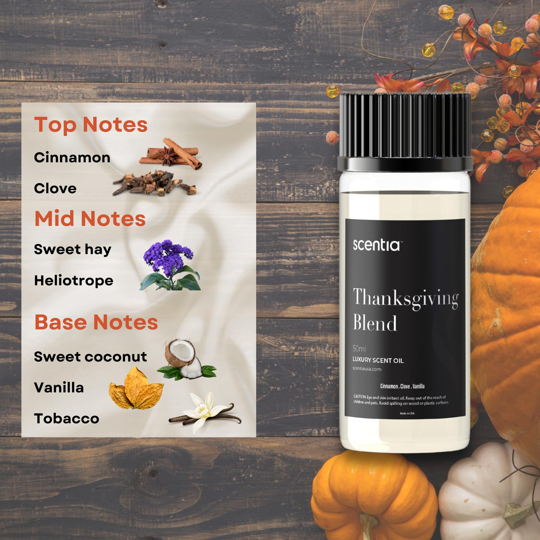 Scentia Thanksgiving Blend: diffuseur compact idéal pour bureau et chambre.