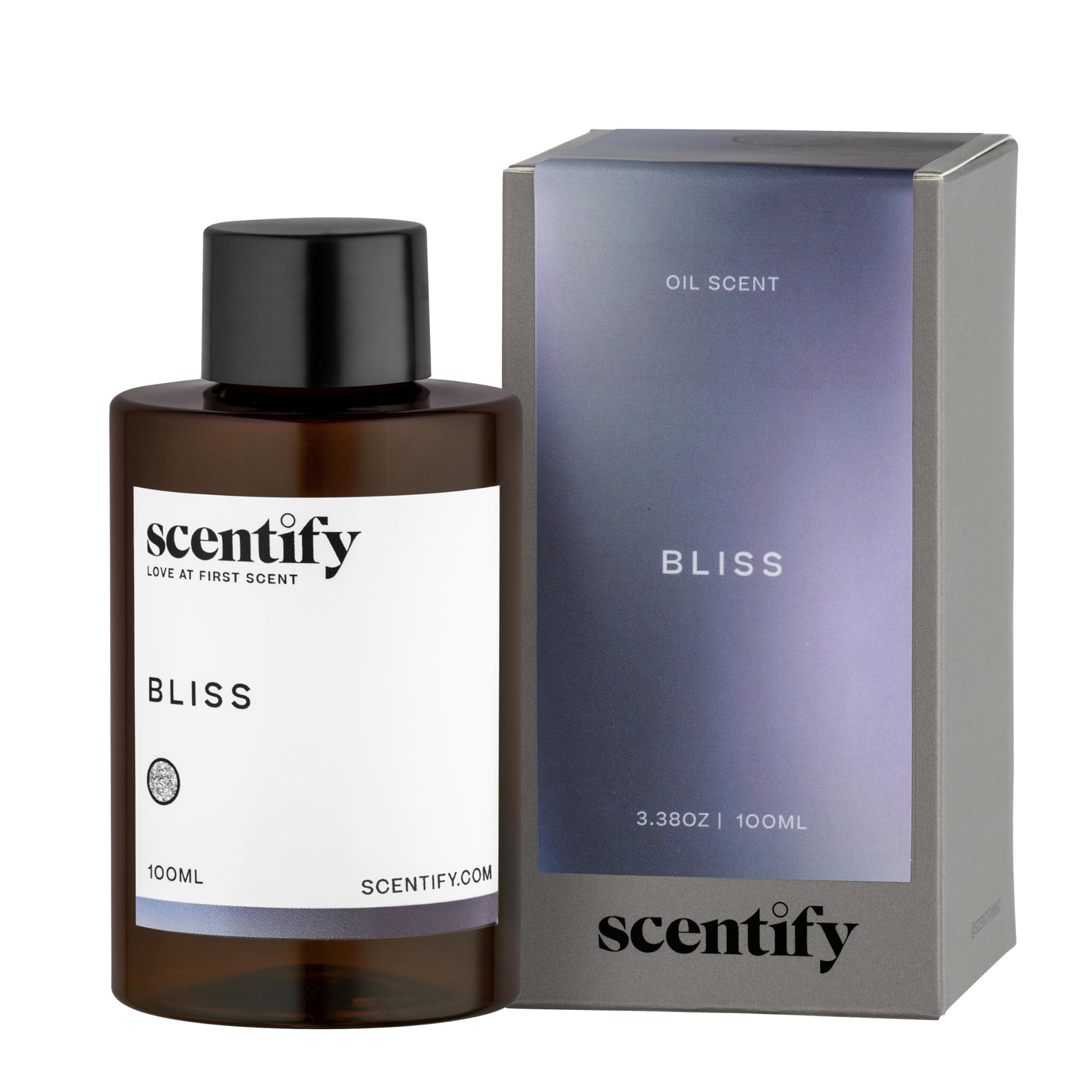 Scentify Bliss dans une bouteille ambrée prête à diffuser une ambiance spa chez soi