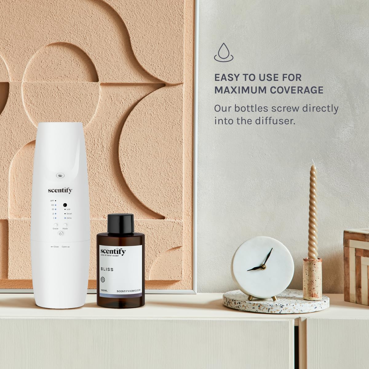 Diffuseur Scentify Bliss prêt à l’emploi pour évasion olfactive et décor intérieur