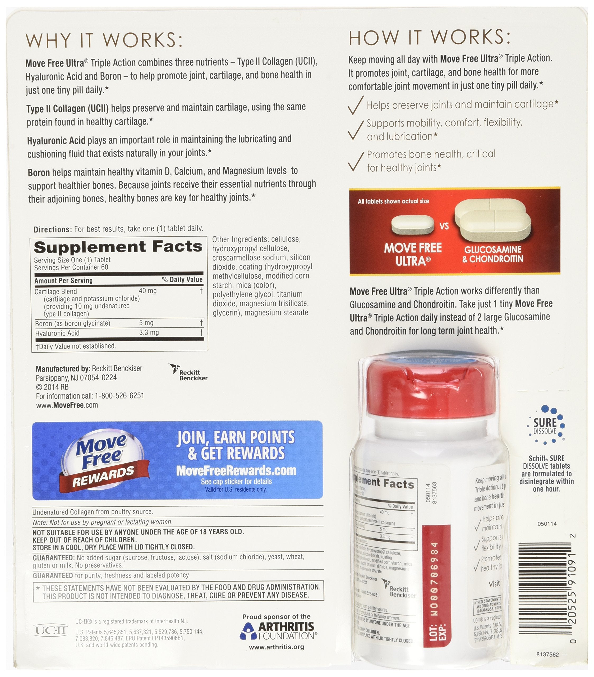 Schiff Move Free Ultra capsule unique, prise quotidienne facilitée pour les articulations.