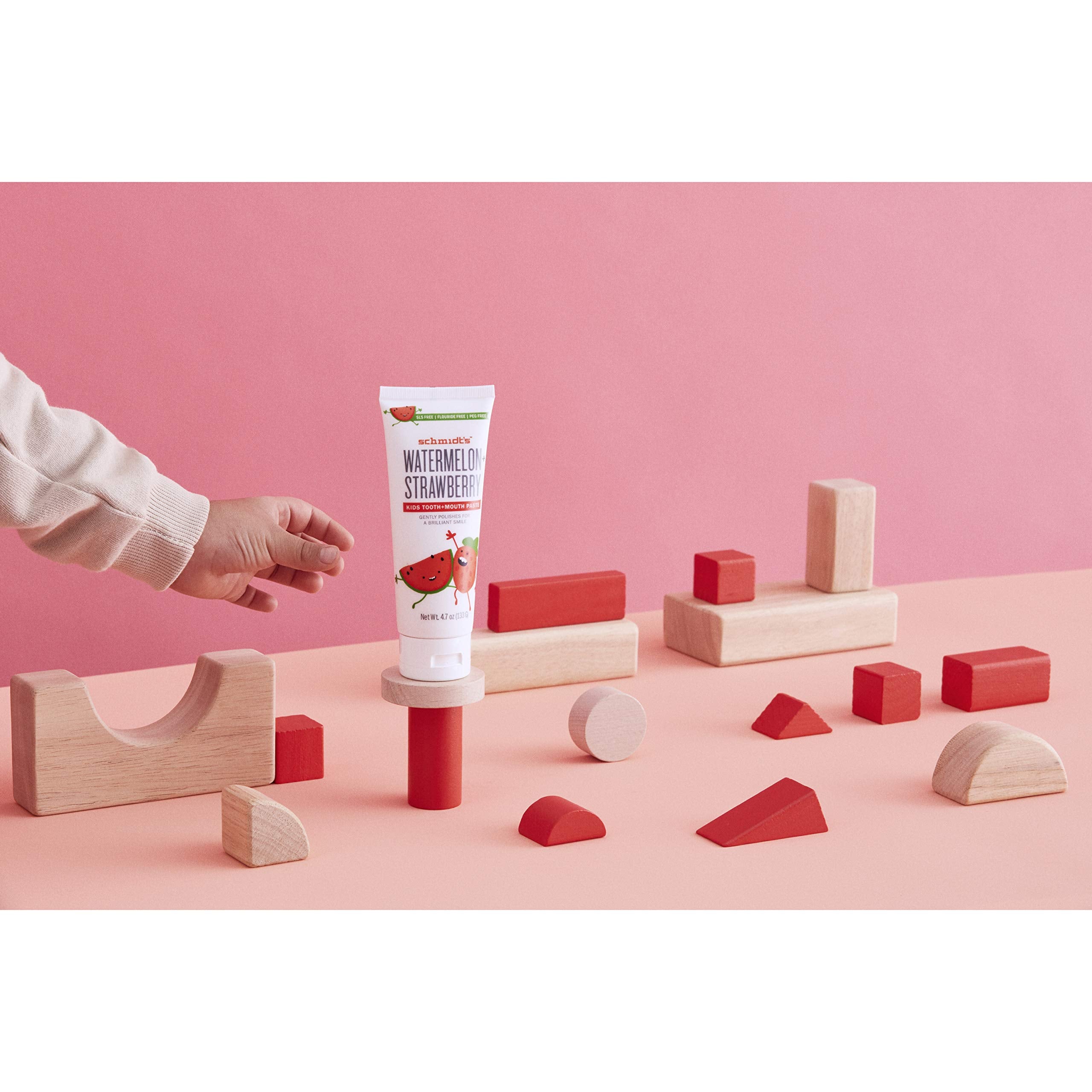 Schmidt's Enfants dentifrice Watermelon Strawberry, végan et sans cruauté envers les animaux.