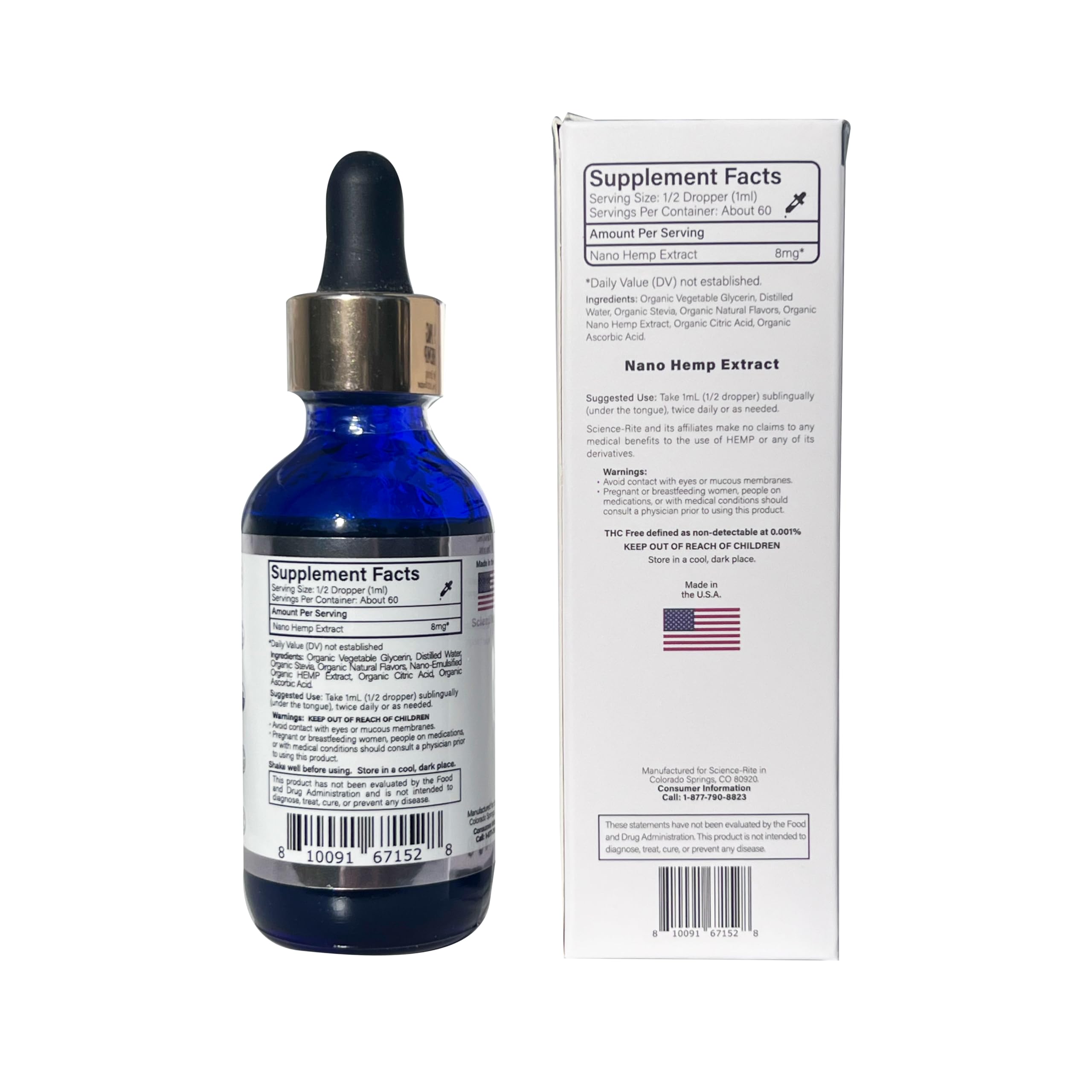 Science-Rite Nano flacon gouttes, arôme vanille naturel et dosage facilité