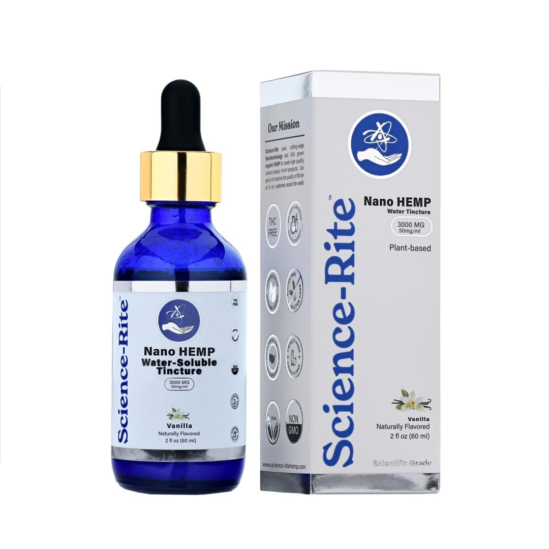 Science-Rite Nano: bouteille eau-soluble vanille, absorption rapide.
