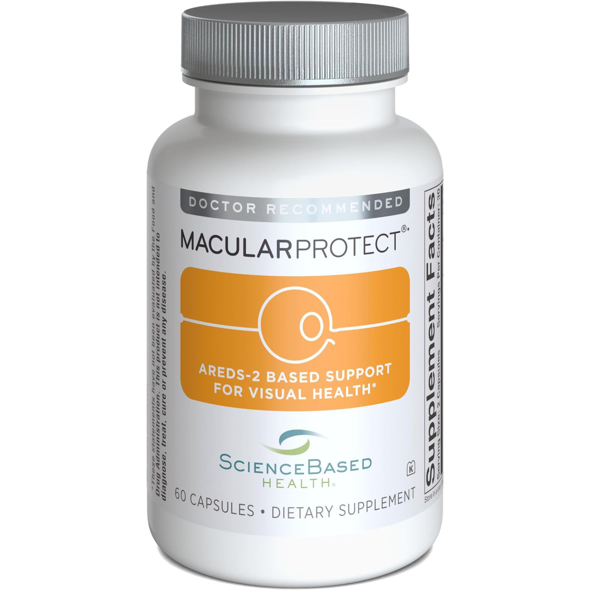ScienceBased Health MacularProtect: bouteille de capsules prête pour le soutien oculaire.
