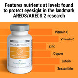 MacularProtect: capsules en premier plan mettant en valeur lutéine et zéaxanthine.