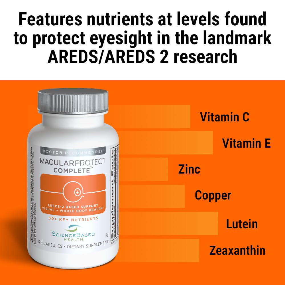 ScienceBased Health MacularProtect Complete – étiquette lisible pour comprendre les ingrédients.