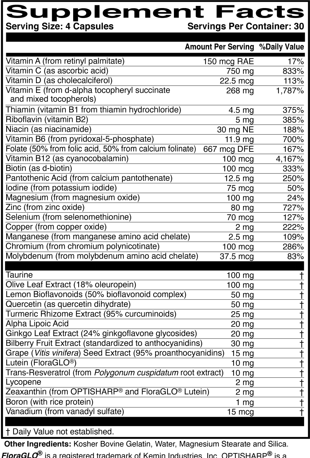 ScienceBased Health MacularProtect Complete – formulation AREDS 2 intégrée à un multivitamine.