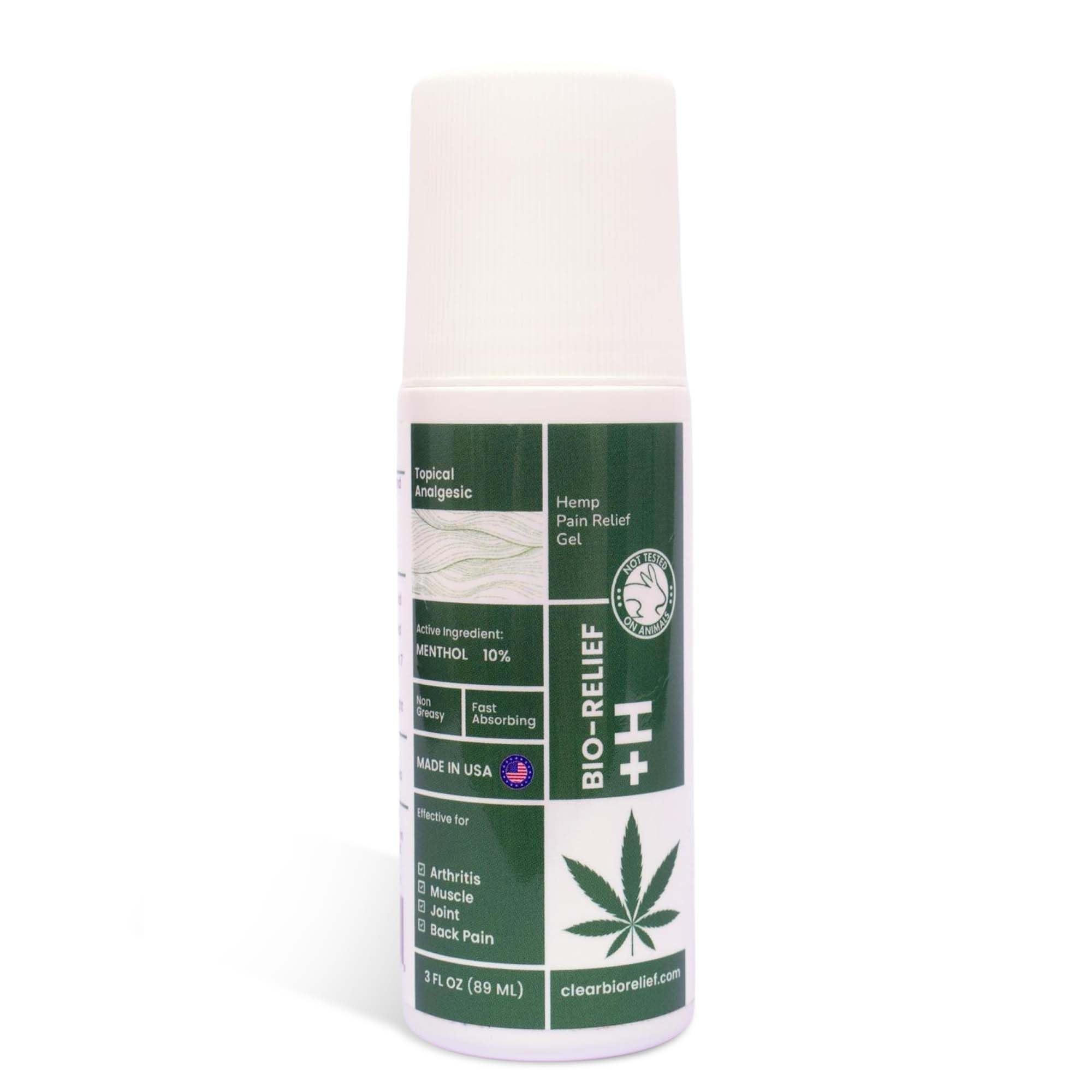 BIO-RELIEF de Scientific Solutions Global, rouleau anti-douleur rapide sur articulation, sensation de fraîcheur.